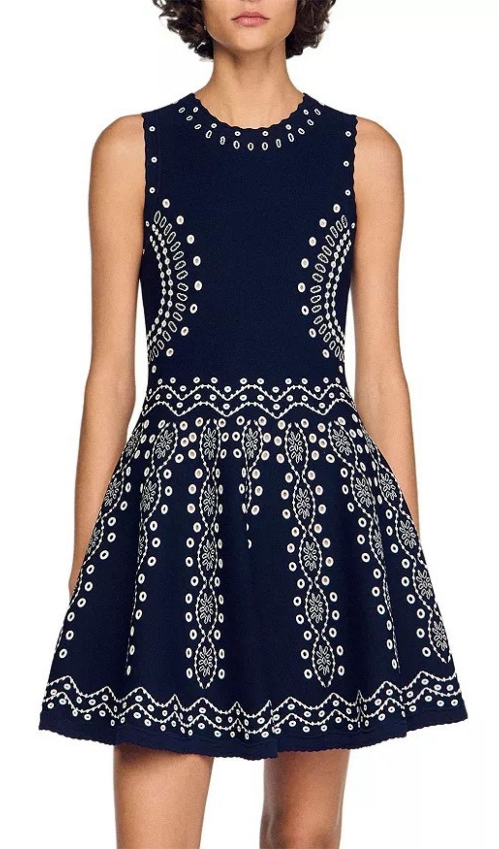 Fashionslee Women Capri Scarf Print Knit Short Dress