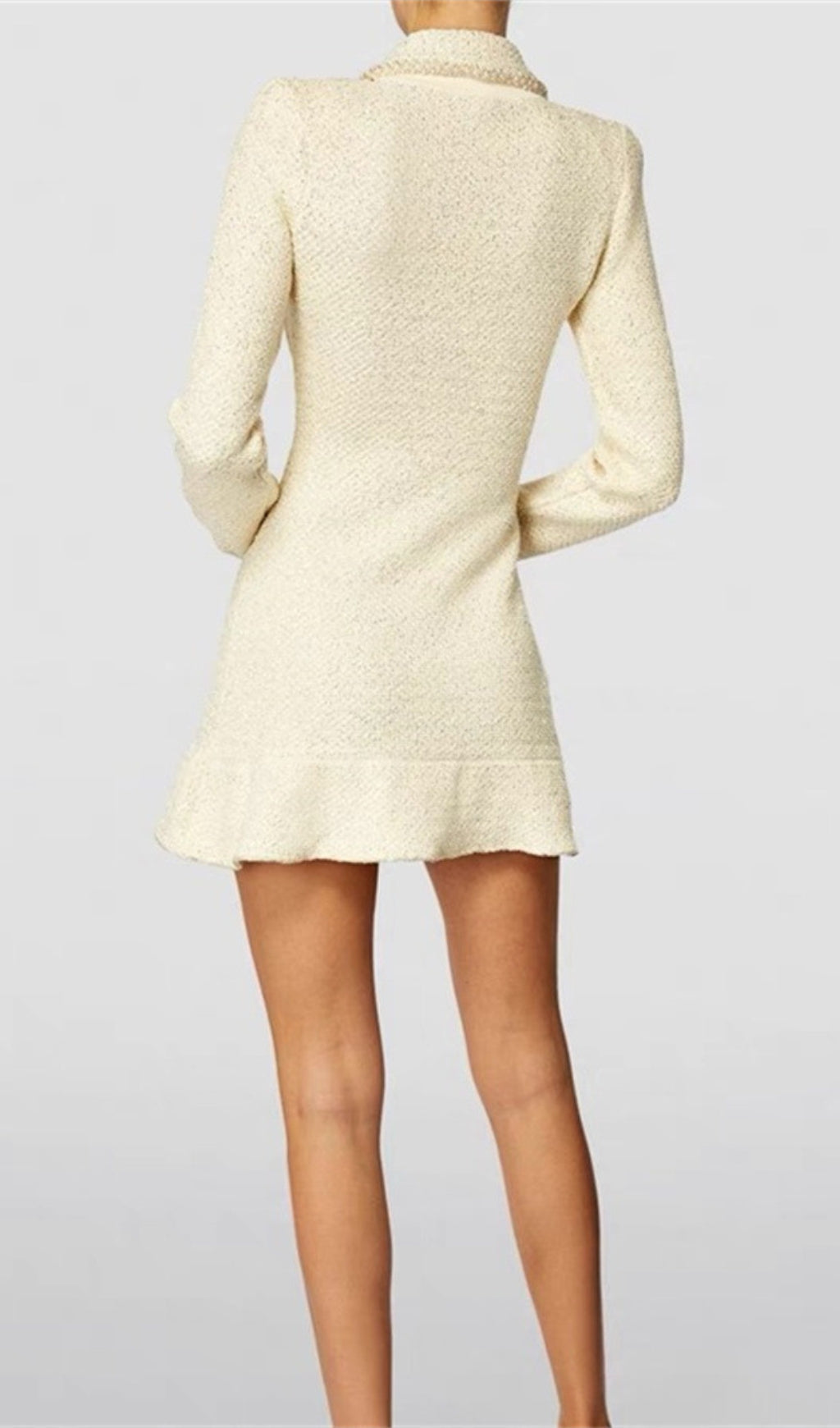 Fashionslee Women Atifa Embellished Sequined Bouclé-Knit Mini Dress