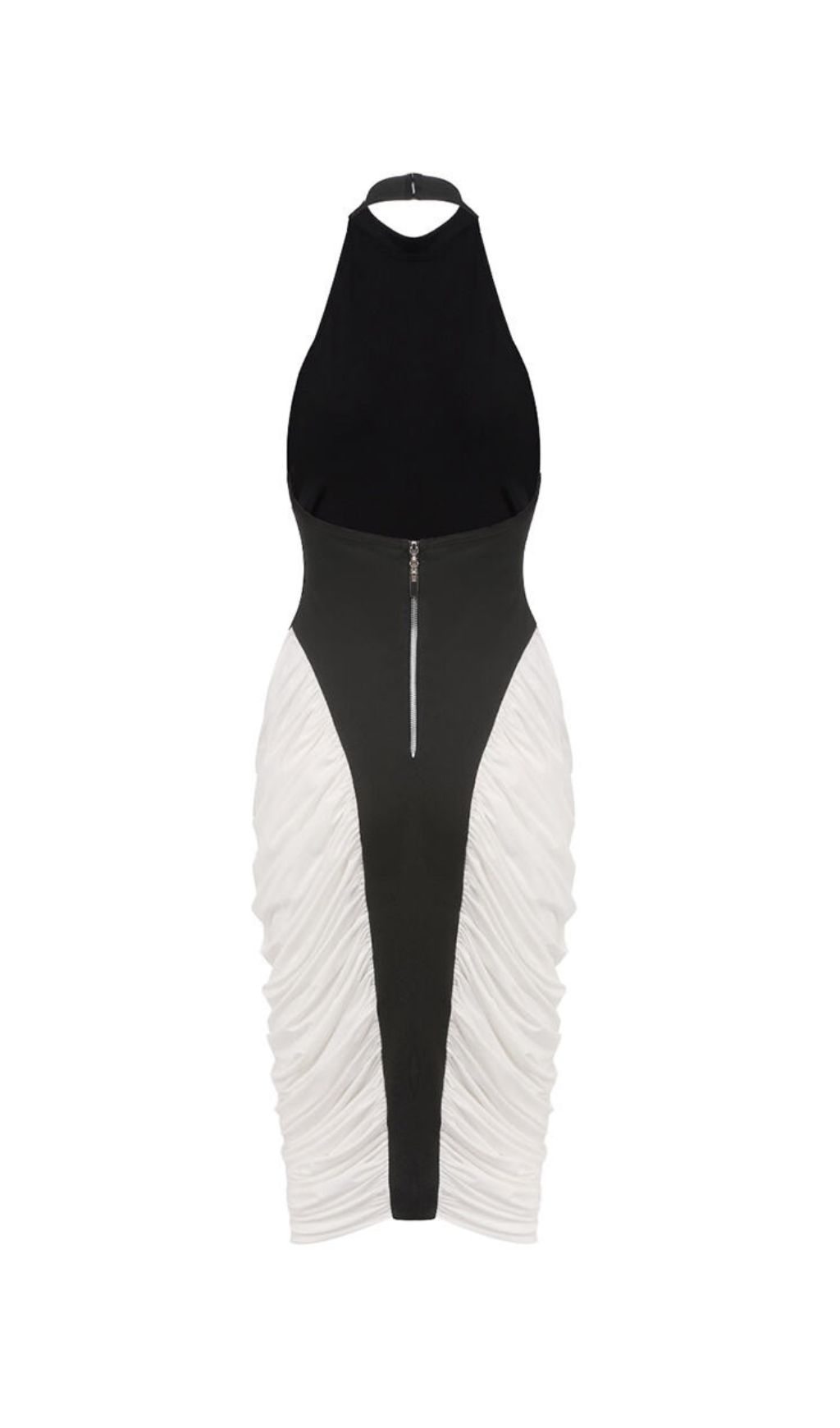 VIRAL RUCHED HALTER BODYCON MIDI DRESS - OWNCI VIRAL RUCHED HALTER BODYCON MIDI DRESS - OWNCI