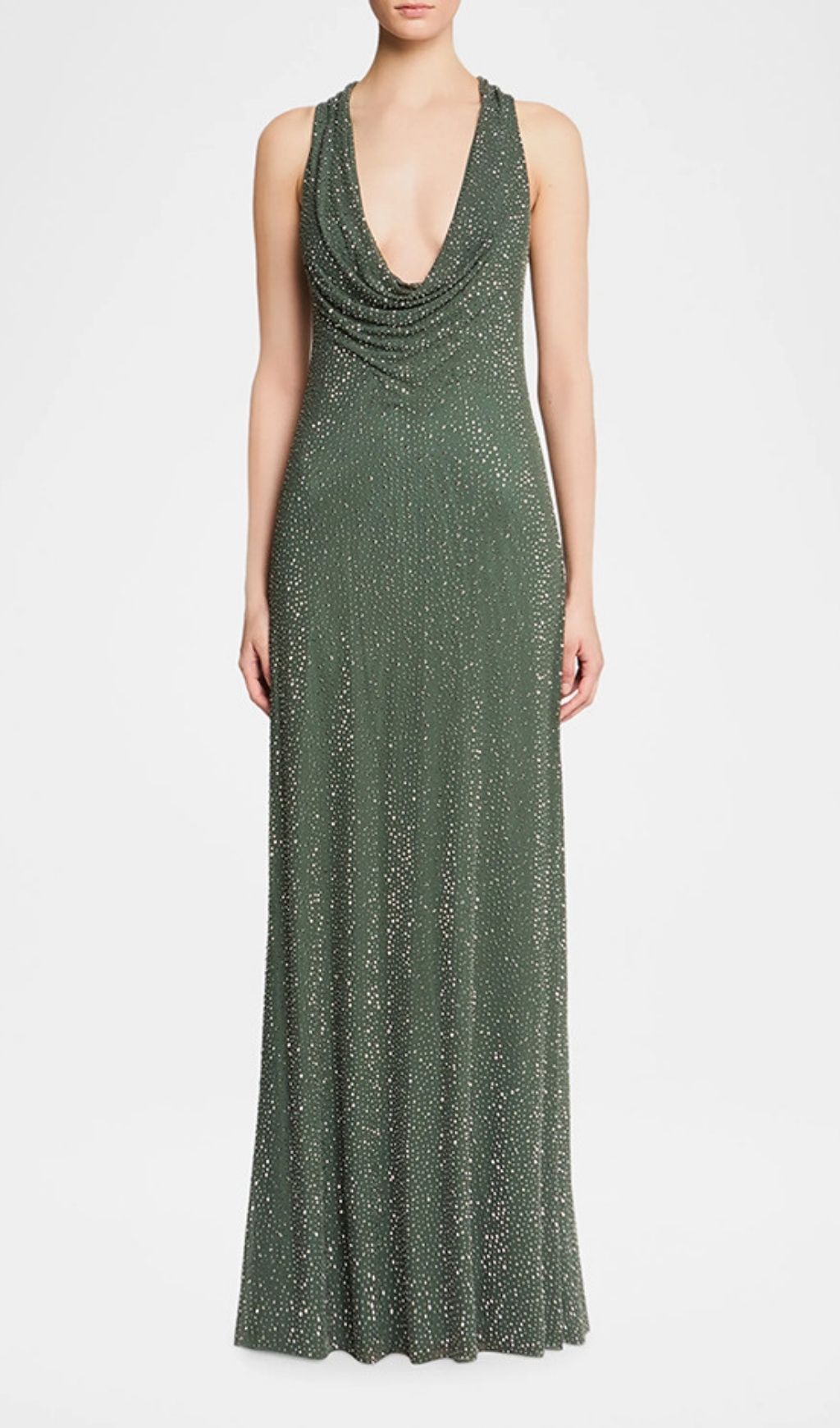 Fashionslee Women Kyna Green Diamante Maxi Dress