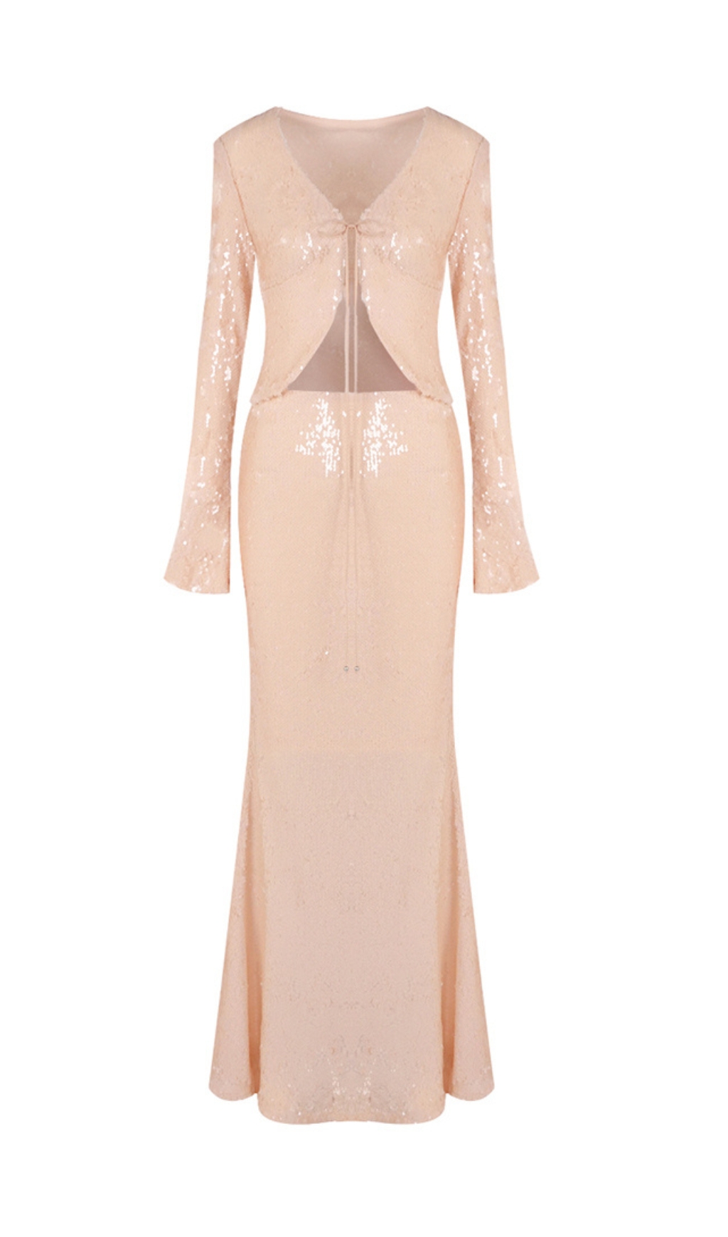 e9890abd610dcc1ddaa111cb0d219e23.jpg Fashionslee Women Emme Beige Sequin Skirt Set
