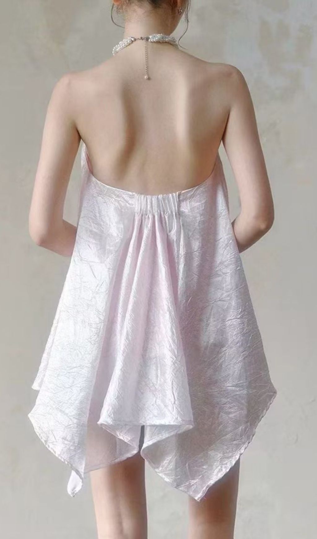 TRENDING OPEN BACK PEARL MINI DRESS - OWNCI TRENDING OPEN BACK PEARL MINI DRESS - OWNCI