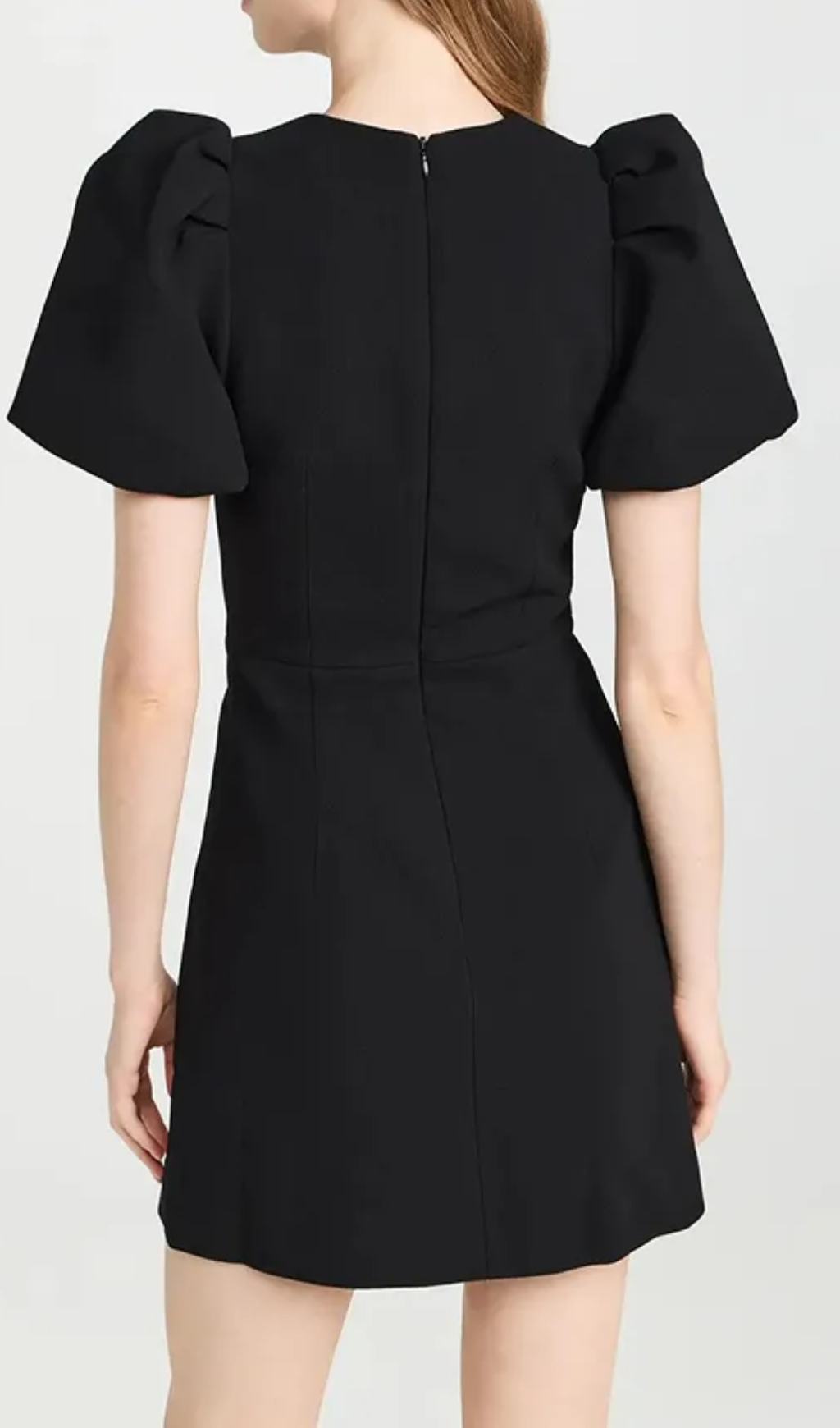 Fashionslee Women Black Short Sleeve Round Neck Bow Hollow Mini Dress