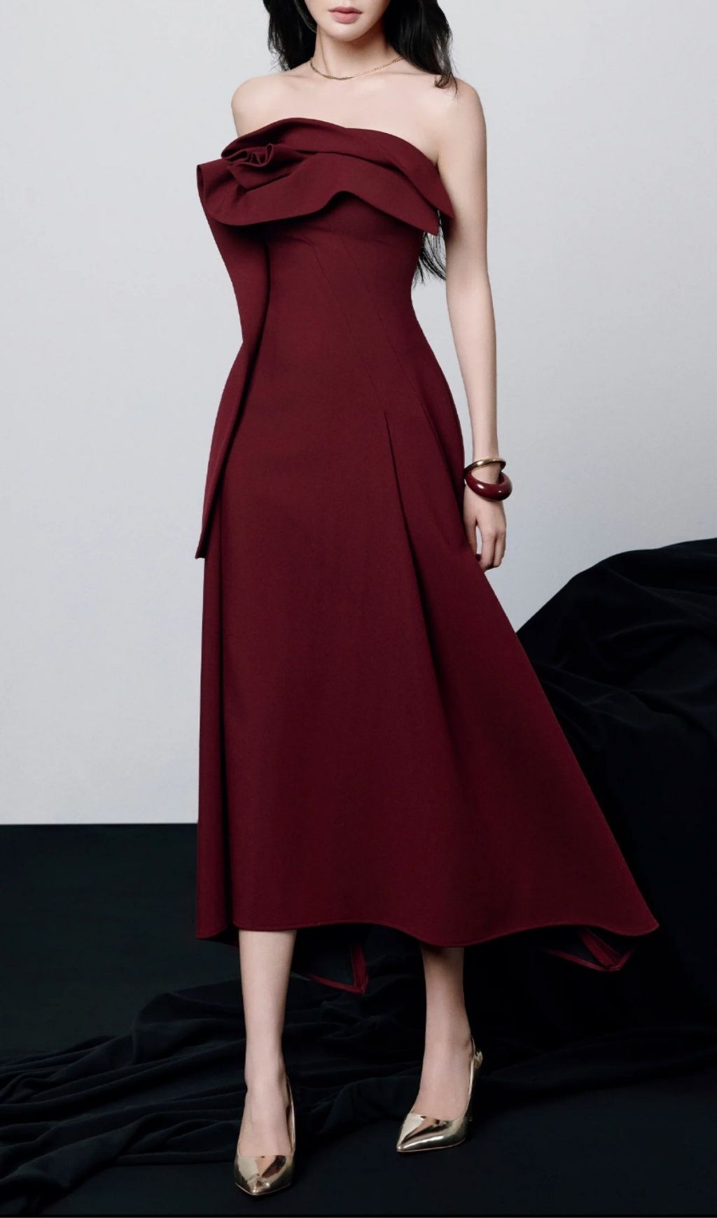 e9feed63d324add5aaa480b352a47802.jpg Fashionslee Women Kesia Red Strapless Midi Dress