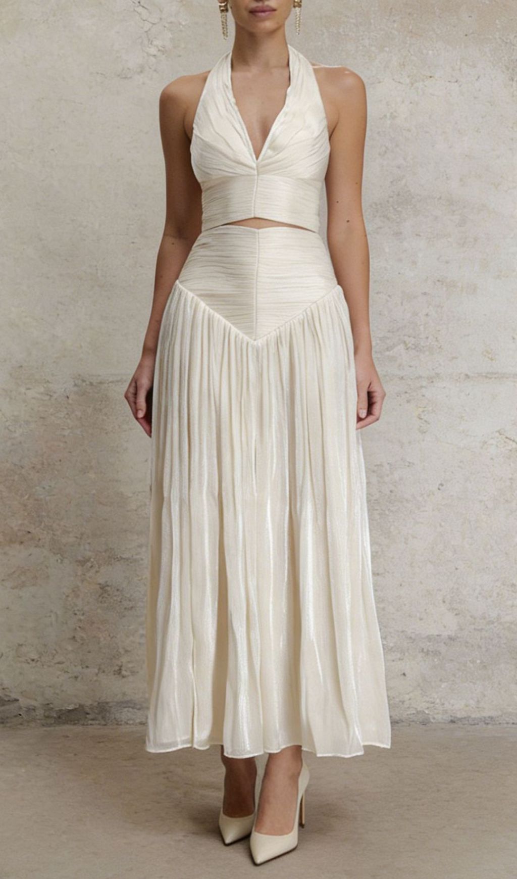 Fashionslee Women Jania Halter Top & Maxi Skirt Set