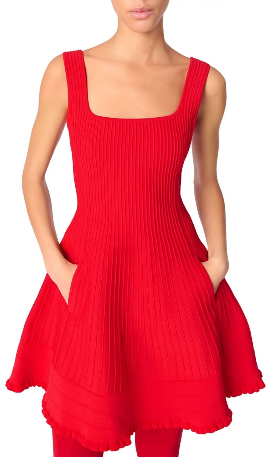 Fashionslee Women Red Short Knit Dress