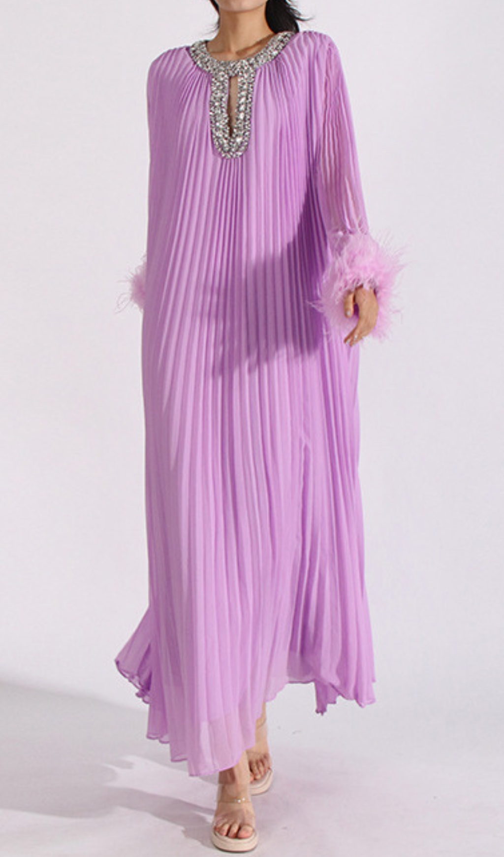 ea65f71bf7060004c9bc80e417dc6da0.jpg Fashionslee Women Cierra Diamond Feather Long Sleeve Maxi Dress