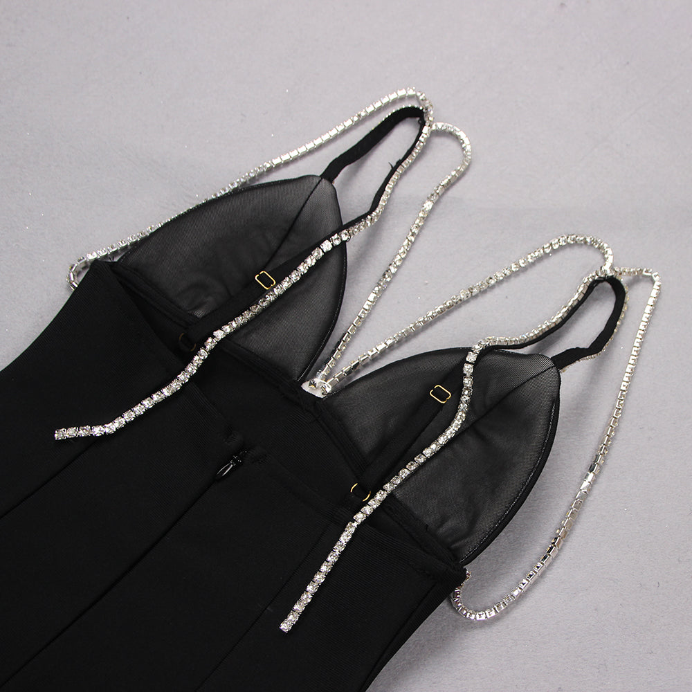 ea88cd64ec888561c7f21a00b765f4a5.jpeg Fashionslee Women V-Neck Strappy Mini Dress In Black