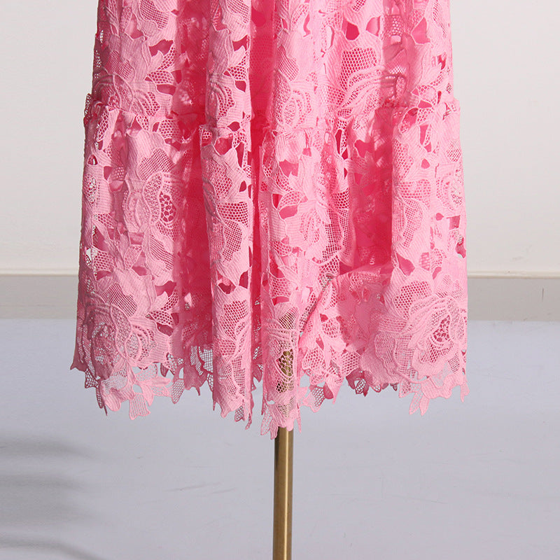 eac459965e5b4f5306556e9f1e0bd37c.jpeg Fashionslee Women Aris Pink Lace Bustier Maxi Dress