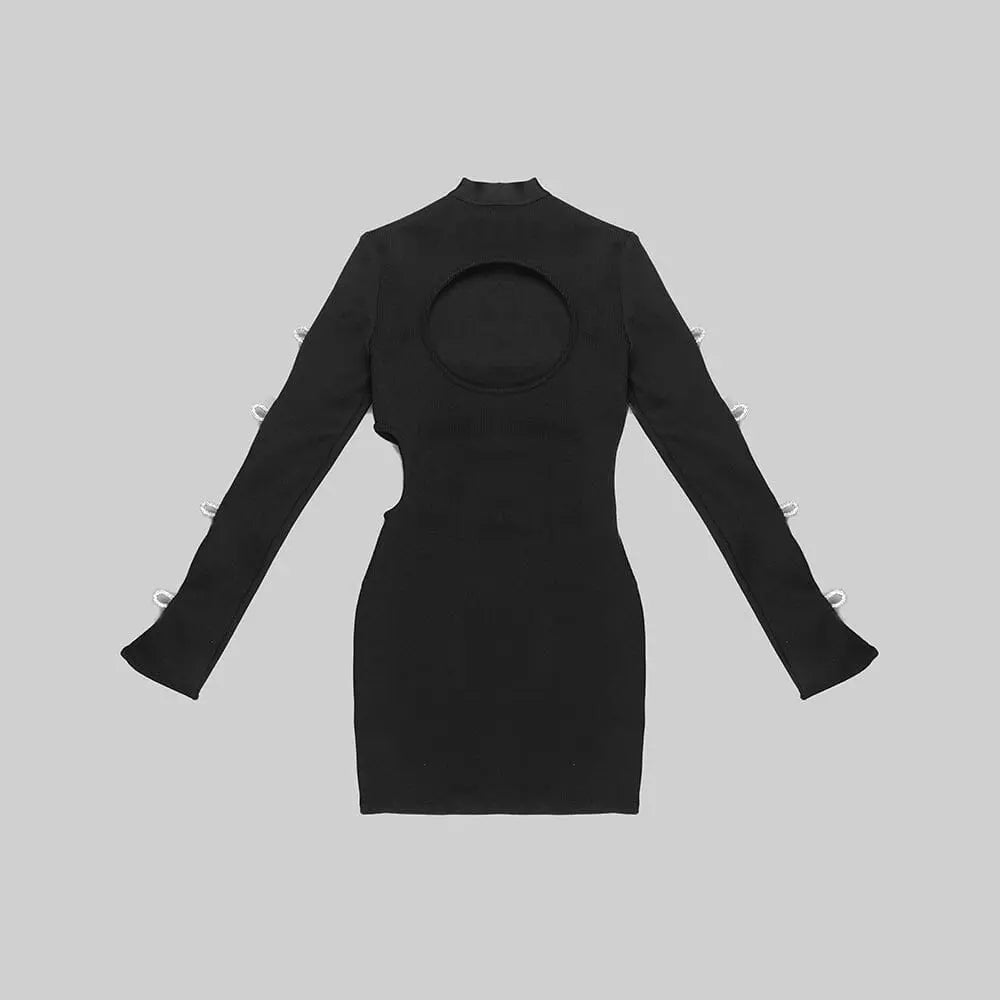 eae8df1877df38c2d0b3ba0982bfc41c.jpeg Fashionslee Women Backless Hip Wrap Mini Dress In Black