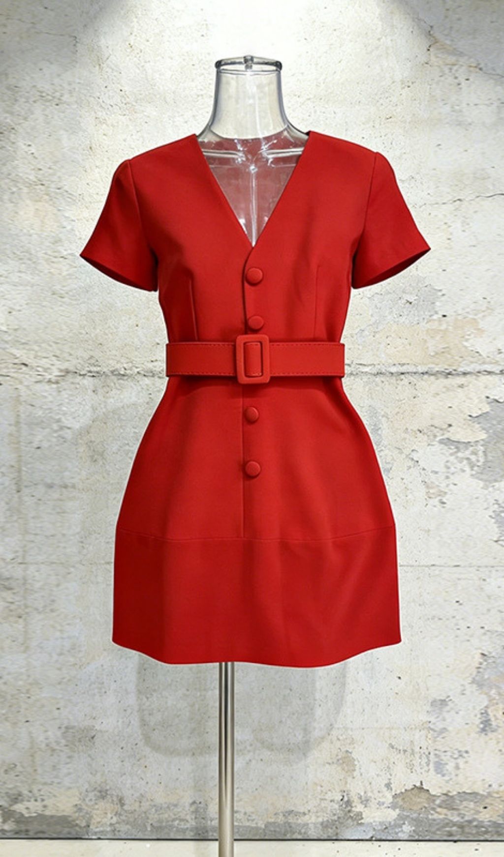 Fashionslee Women Kazuo V-Neck Puff Sleeve Mini Dress