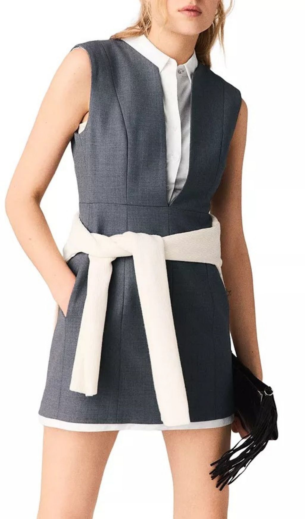 eb0f7ec0a81310fd063428cea5ba3f28.jpg Fashionslee Women Layered Effect Tailored Dress