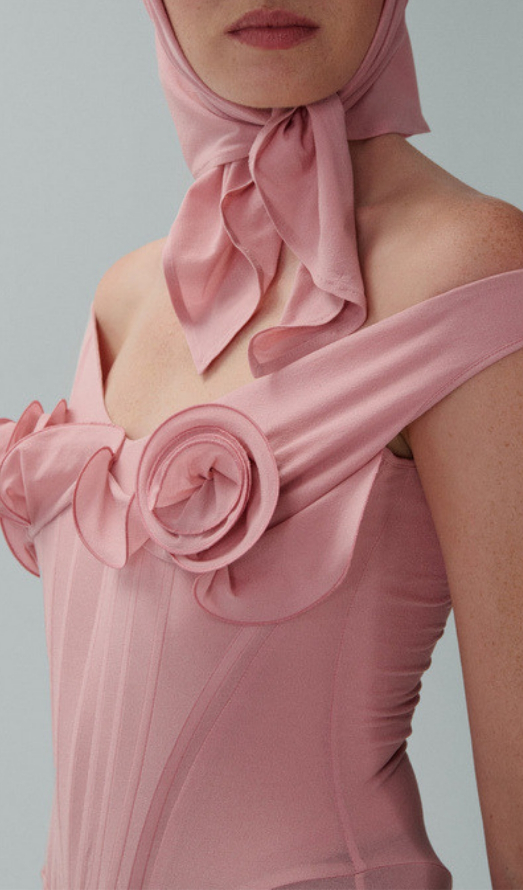 Fashionslee Women Elof Pink Flower Corset Midi Dress