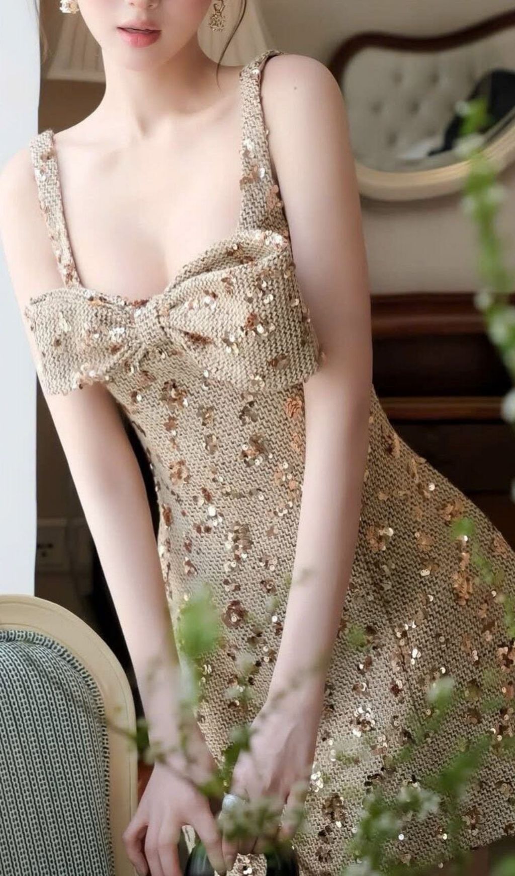 eb35ecf09a31871a82cb53f9ae469c09.jpg Fashionslee Women Katty Strappy Bow Sequin Mini Dress
