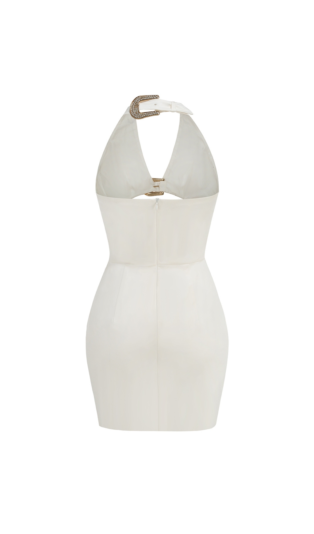 eb436770ddc98951864170403662079e.jpg Fashionslee Women Brynly White Halter Belt Mini Dress