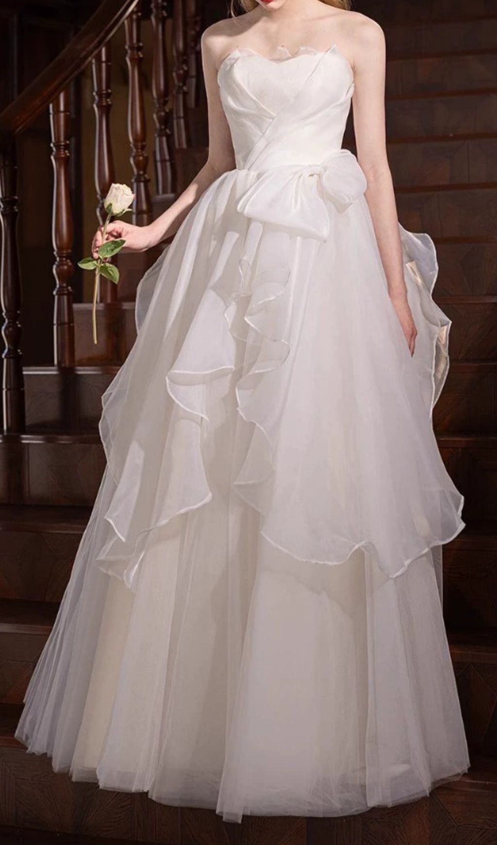 eb4a407540b016085ad42b877ba50bce.jpg Fashionslee Women Karlie White Strapless Mesh Maxi Dress