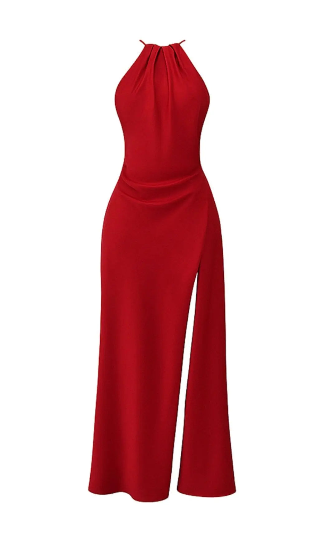 TRENDING RED ROSE SLIT MAXI DRESS - OWNCI