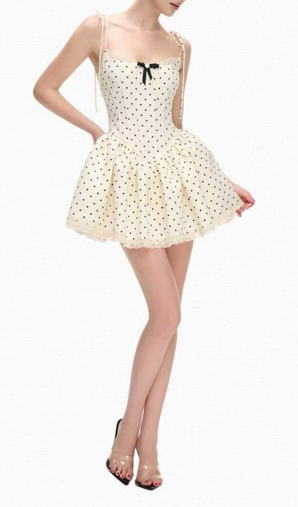 eb7c7115944621ab802f3e81dc31041e.jpg Fashionslee Women Katrien Strappy Dot Corset Mini Dress