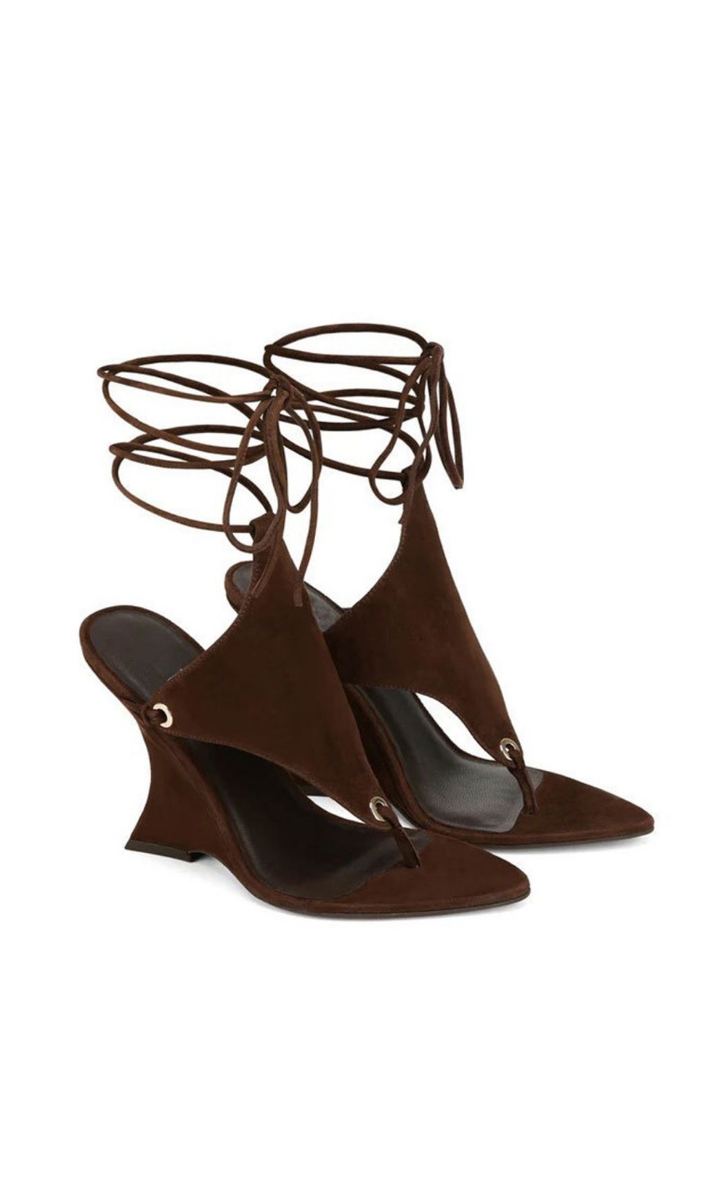 Fashionslee Women Gavren Brown Flip-Flops Tie Up Sandals