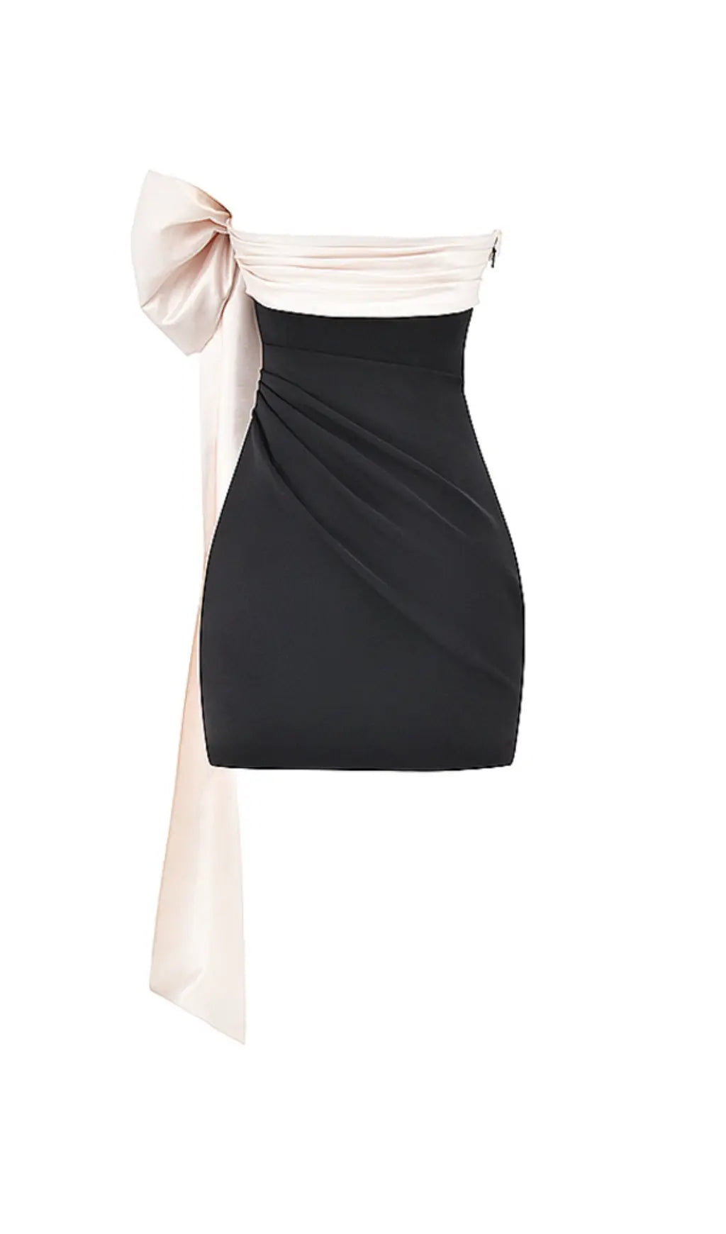 ebb98c4cd69efba96a66fc0a53ea82b8.jpeg Fashionslee Women Black & Ivory Bow Mini Dress