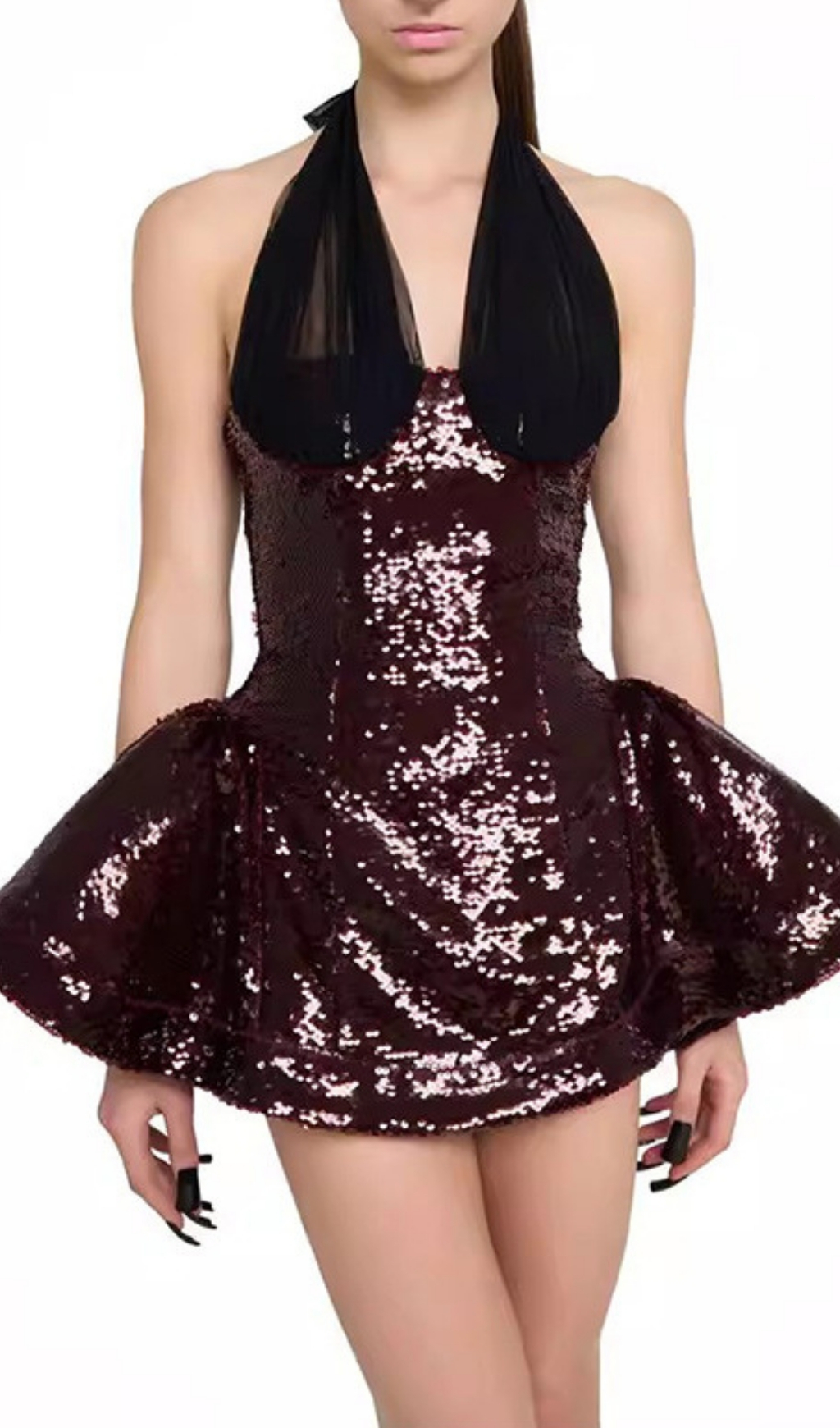 ebc806ddbc786b53c60da5f4238774ab.jpg Fashionslee Women Freya Halter Sequin Mini Dress