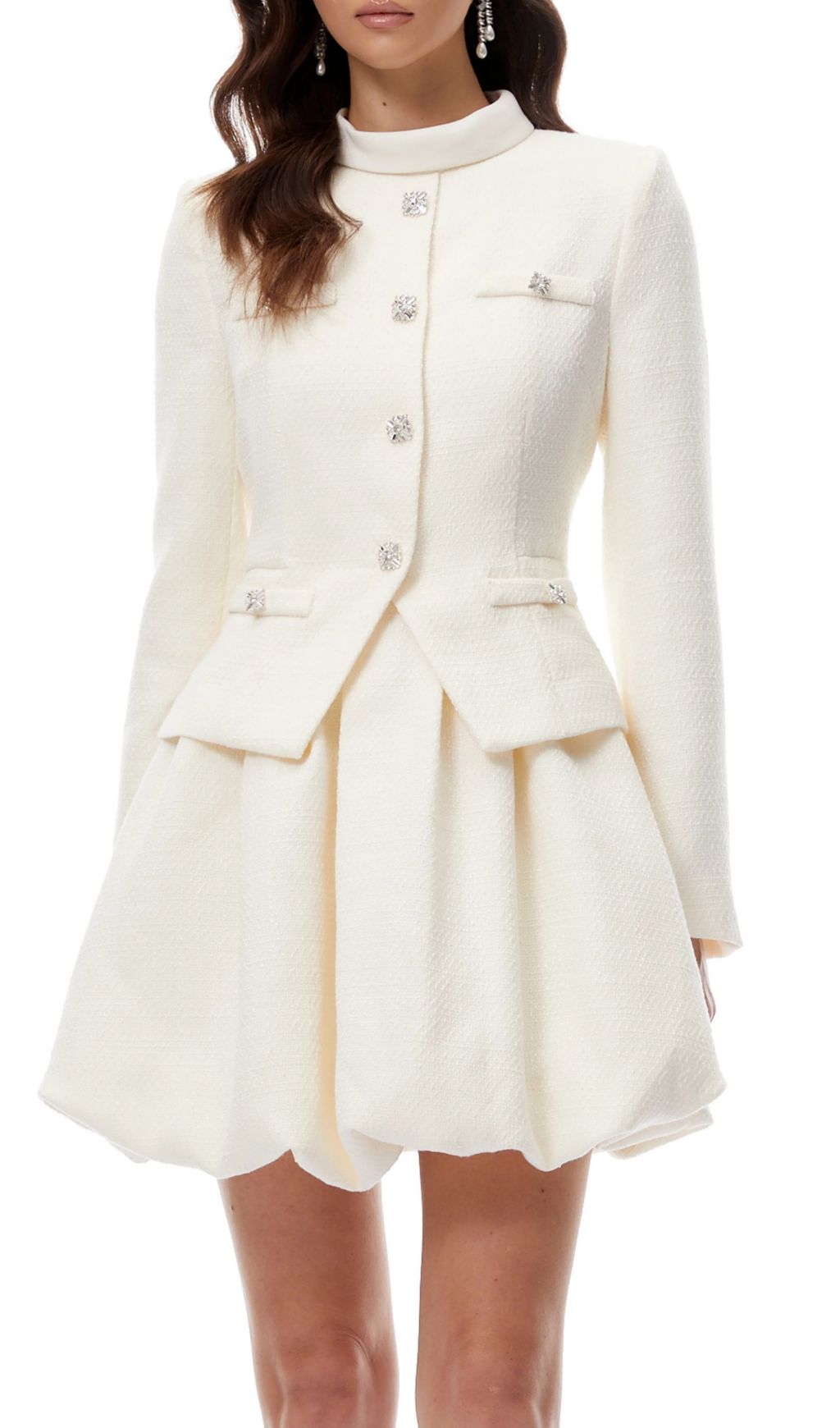 VIRAL WHITE MINI DRESS – AESTHETIC LONG SLEEVE - OWNCI