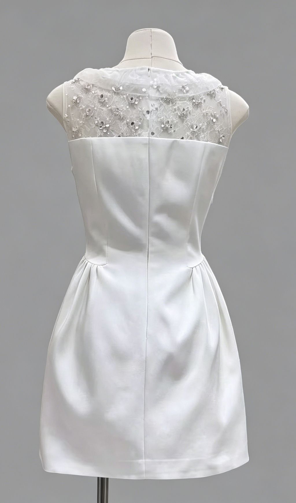 ec64194ed72c95da3cfeadd22698bade.jpg Fashionslee Women Kimiyo White Lace Sequin Bow Mini Dress