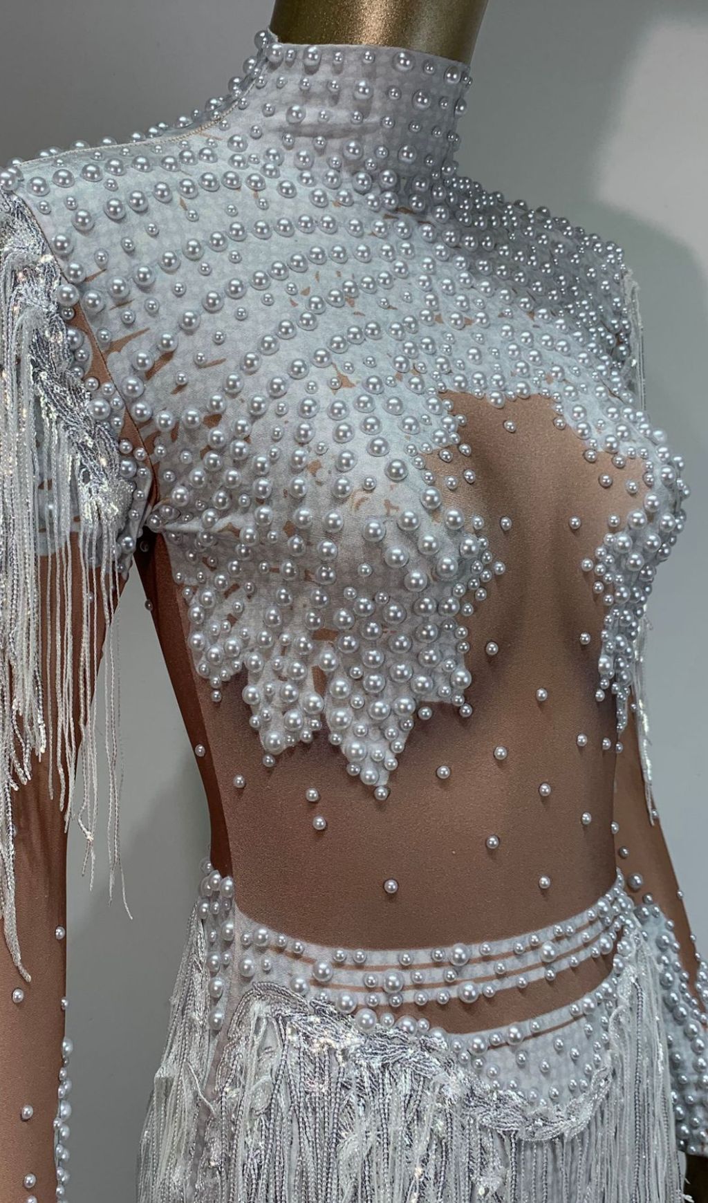 ec655a594ccb95310131c9e79310c8a0.jpg Fashionslee Women Fukiko White Beaded Tassel Bodysuit