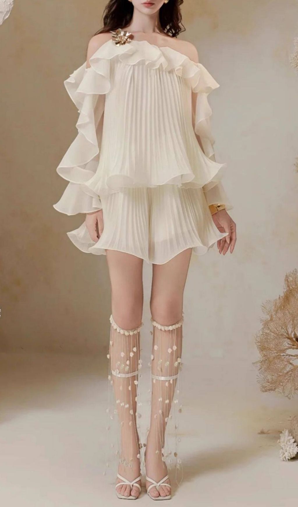 Fashionslee Women Kamari Ruffle Two-Piece Set