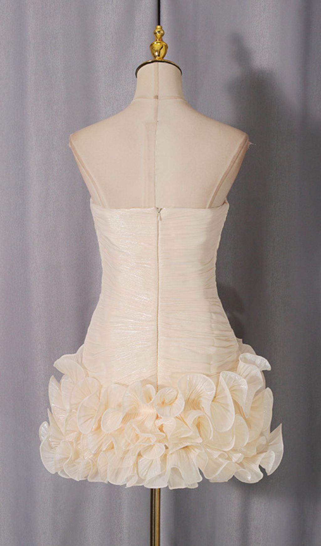 ecb679a5c0225e65b8800431849968cf.jpg Fashionslee Women Jacoba Strapless Ruffle Hem Mini Dress