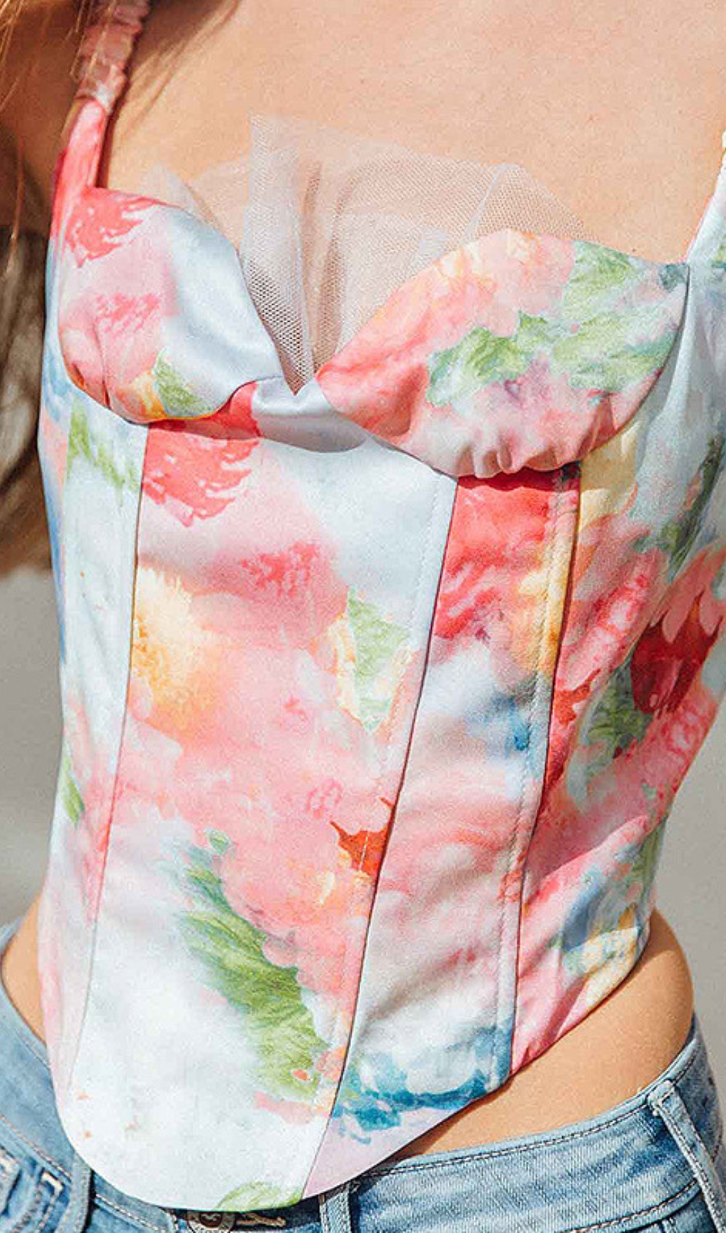 ecd2b55a142e6ab96d6e822f6661d538.jpg Fashionslee Women Deborah Printed Corset Mesh Top