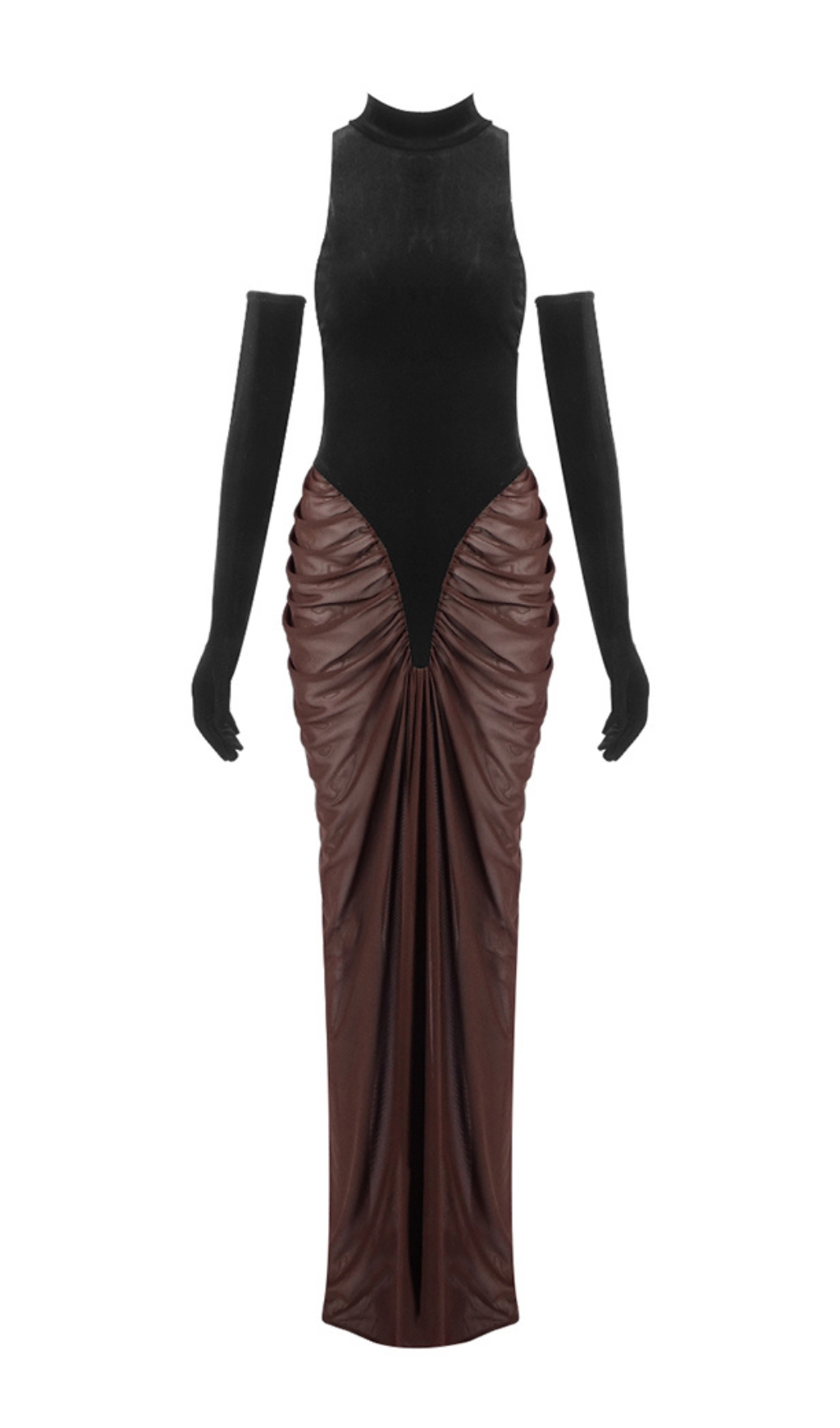 ecdd857d7fe89ac43ed546e781e06a13.jpg Fashionslee Women Halter Draped Maxi Velvet Dress
