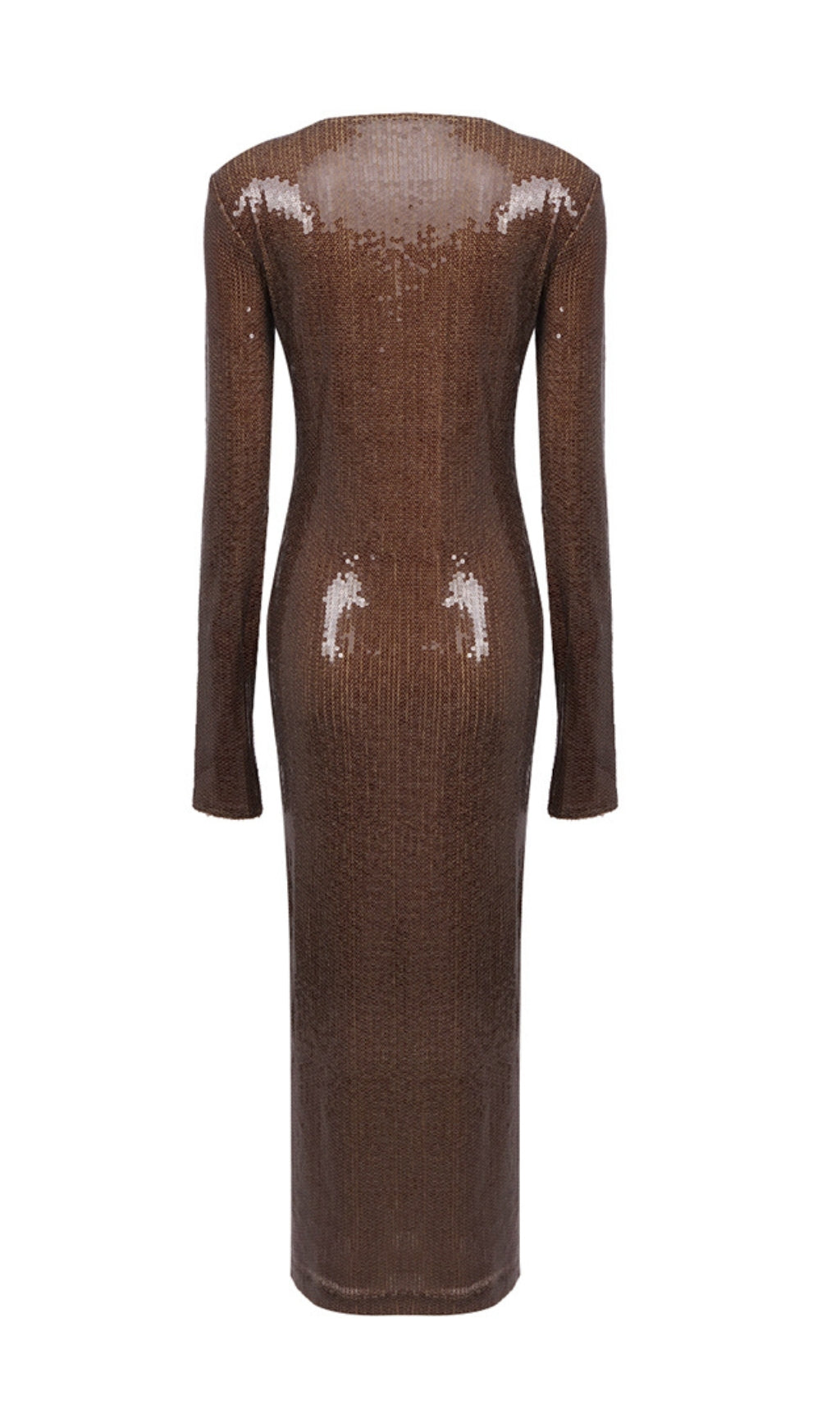 BROWN SEQUIN TRENDING MAXI DRESS - OWNCI