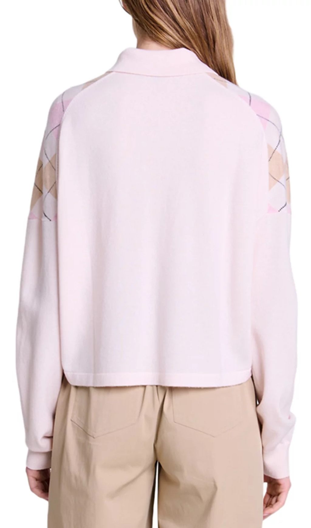 Fashionslee Women Magrille Check Print Polo Style Jumper