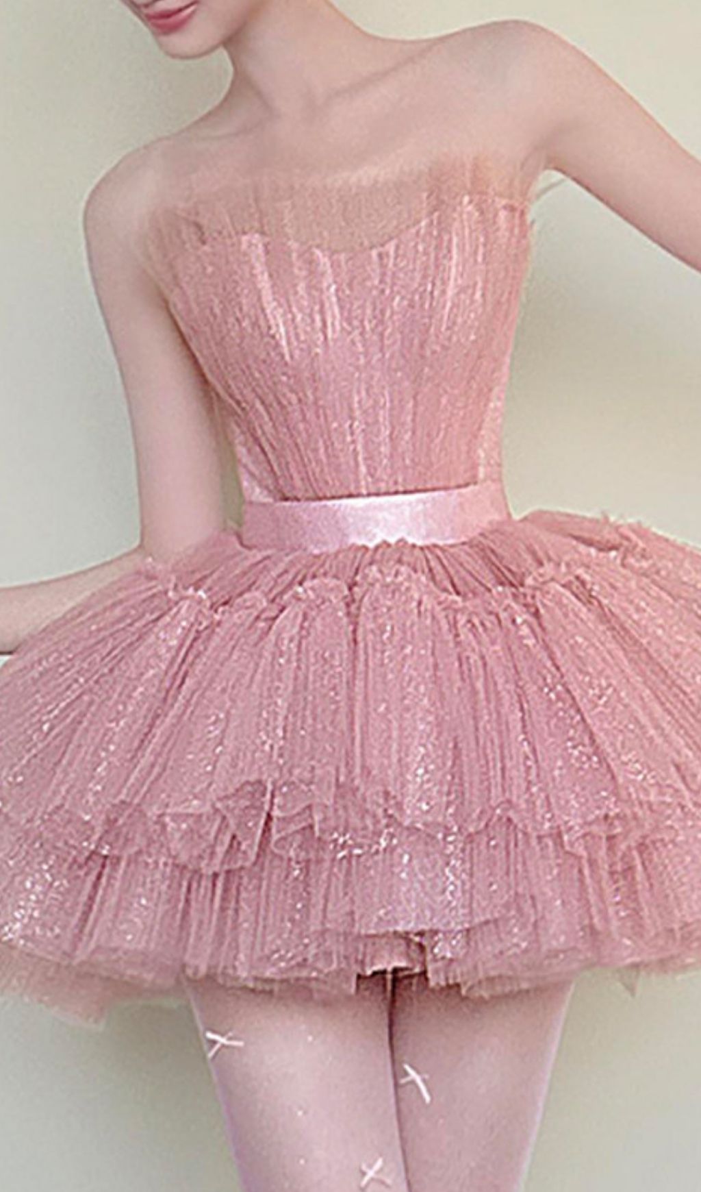 Fashionslee Women Kármen Pink Mesh Mini Dress
