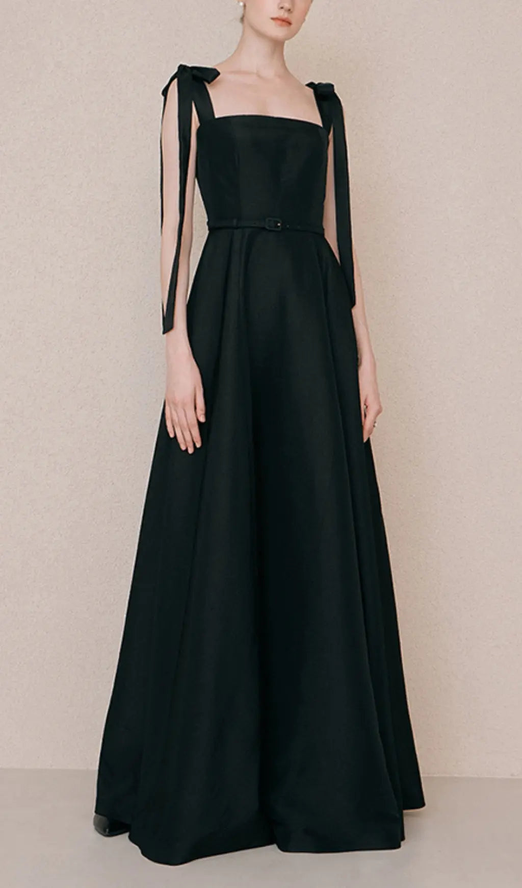 Fashionslee Women Tie Suspender Dress In Black