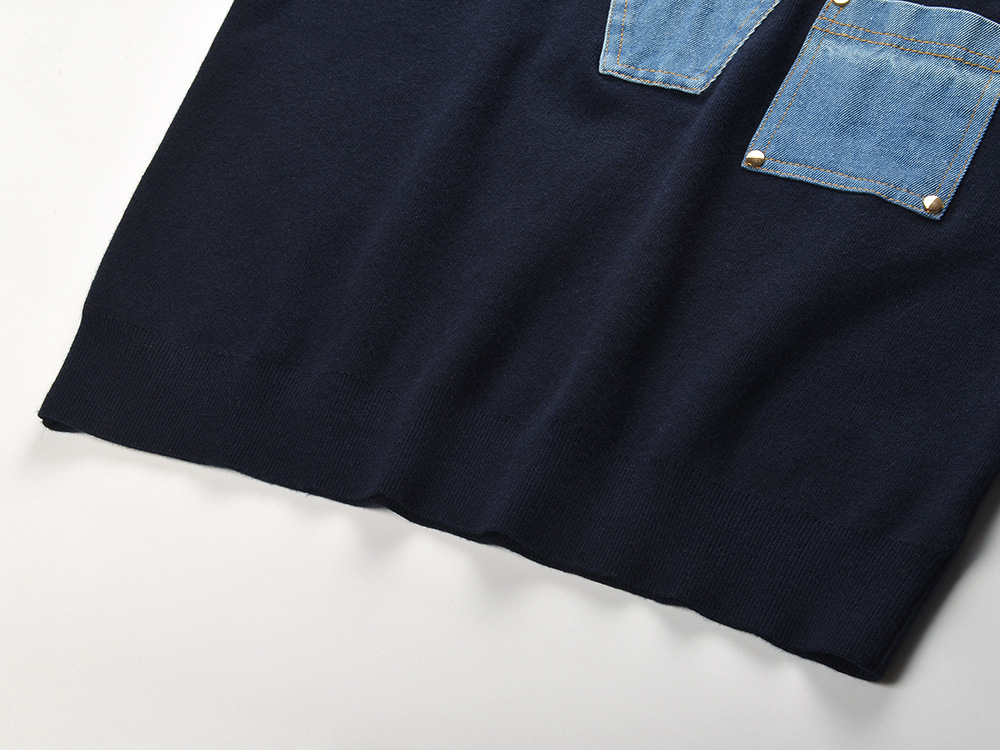 edbedfb53ac577bb01d89e7e83abaae4.jpg Fashionslee Women Sweater with Denim Details
