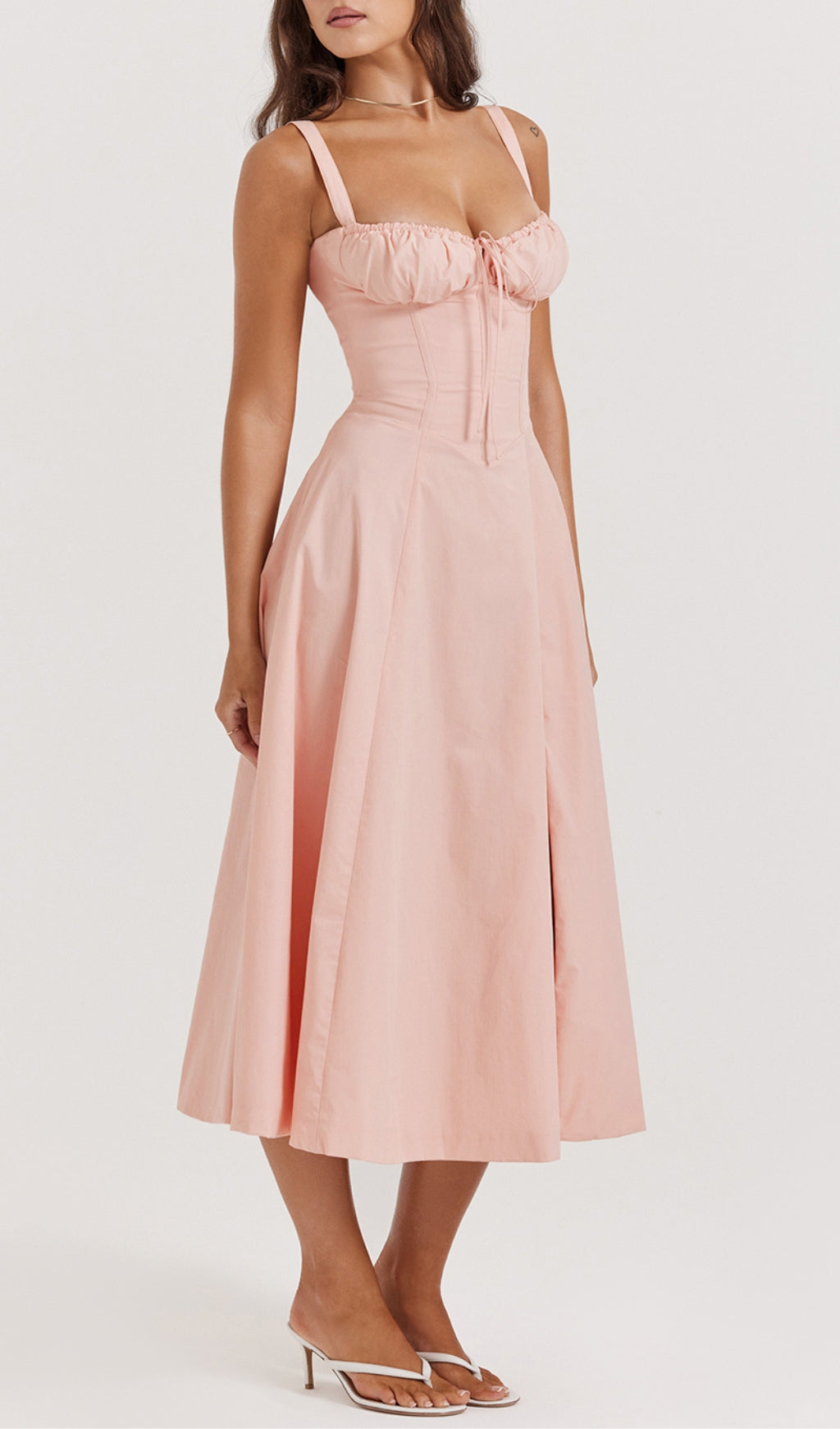 eddcd184c64f935813f748b342646022.jpeg Fashionslee Women Baby Pink Bustier Sundress