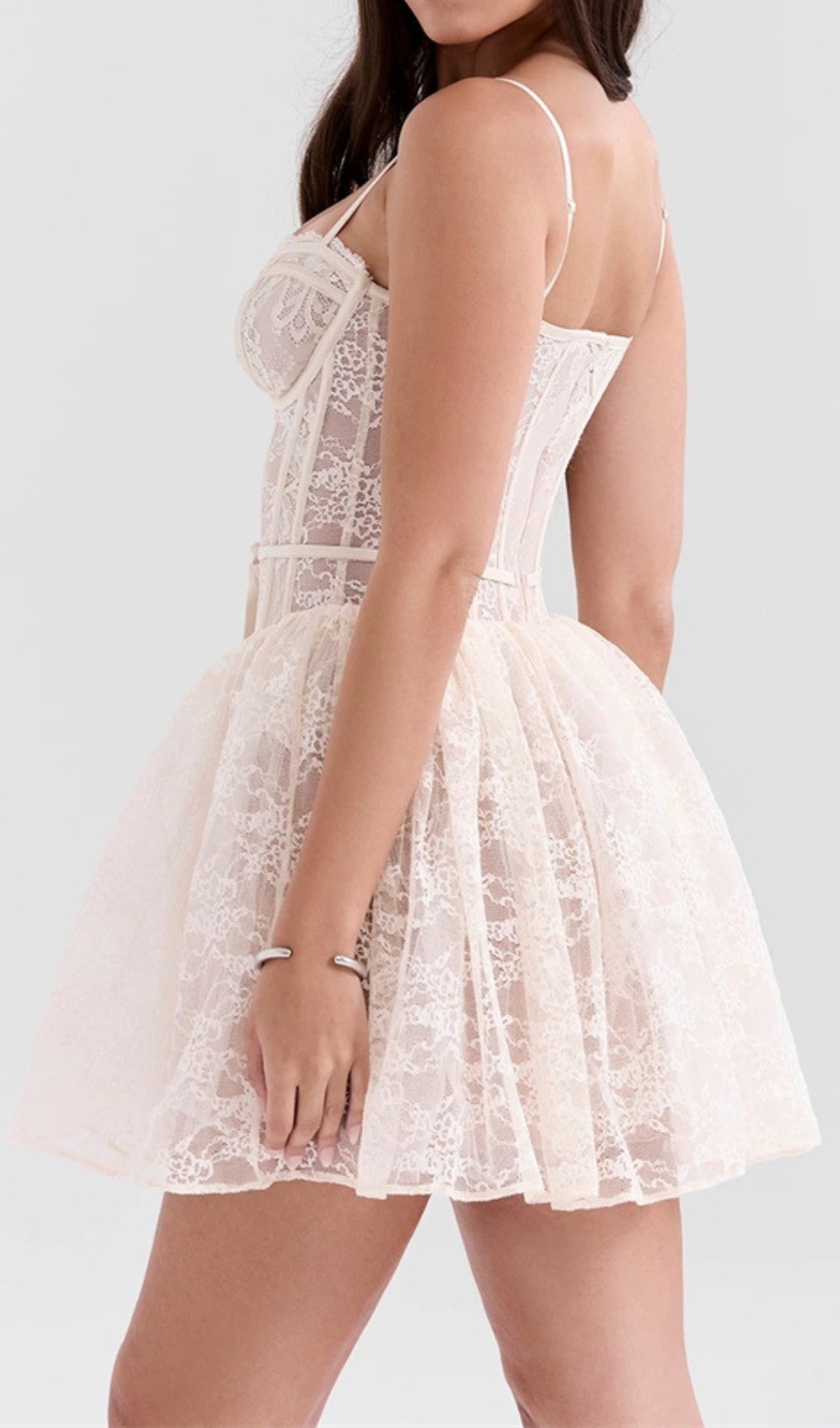 Fashionslee Women Chiho Corset Lace Mini Dress