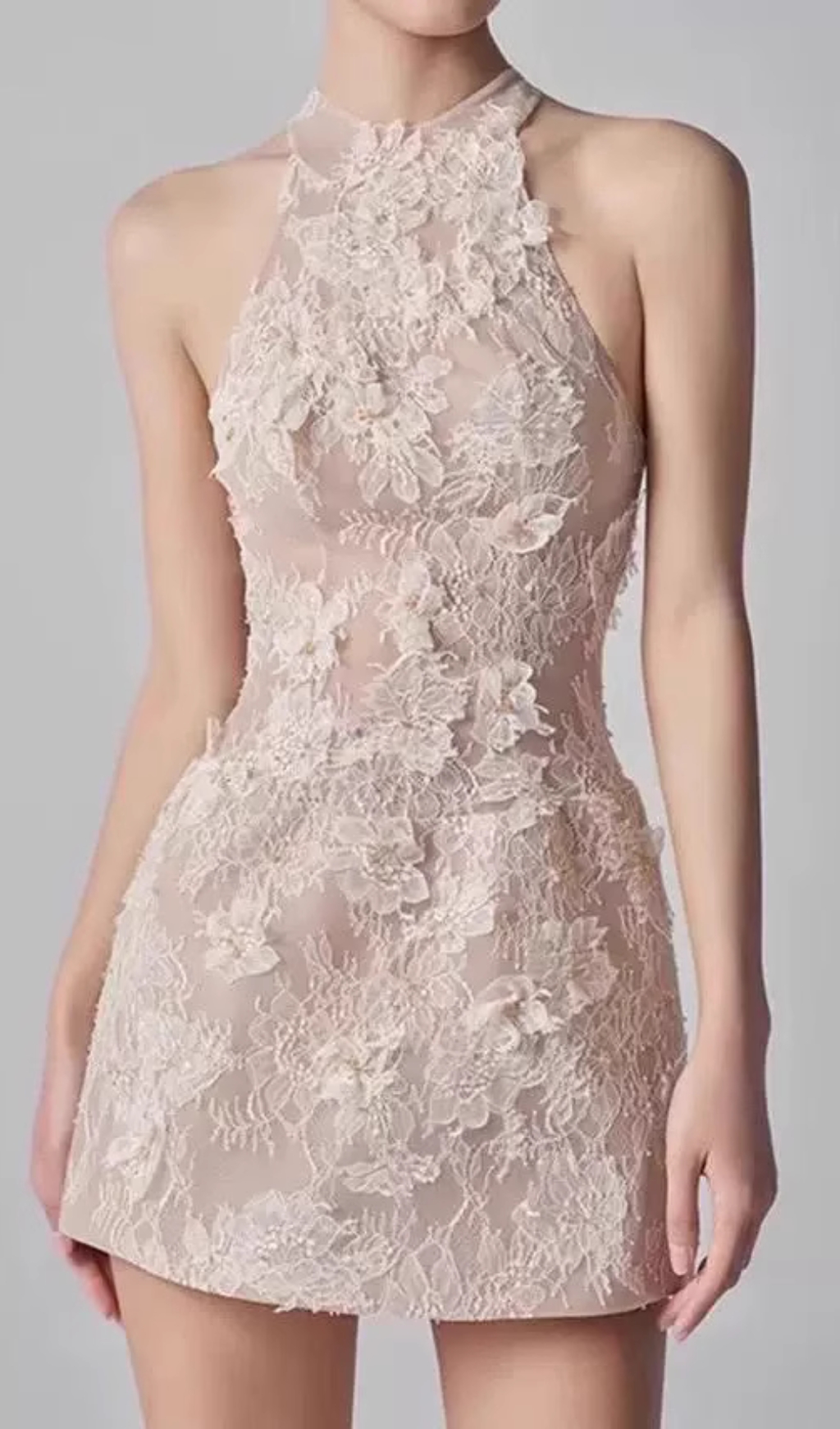 edf90cf50cc4970260ed95201b914570.jpg Fashionslee Women Darin Halter Flower Lace Mini Dress