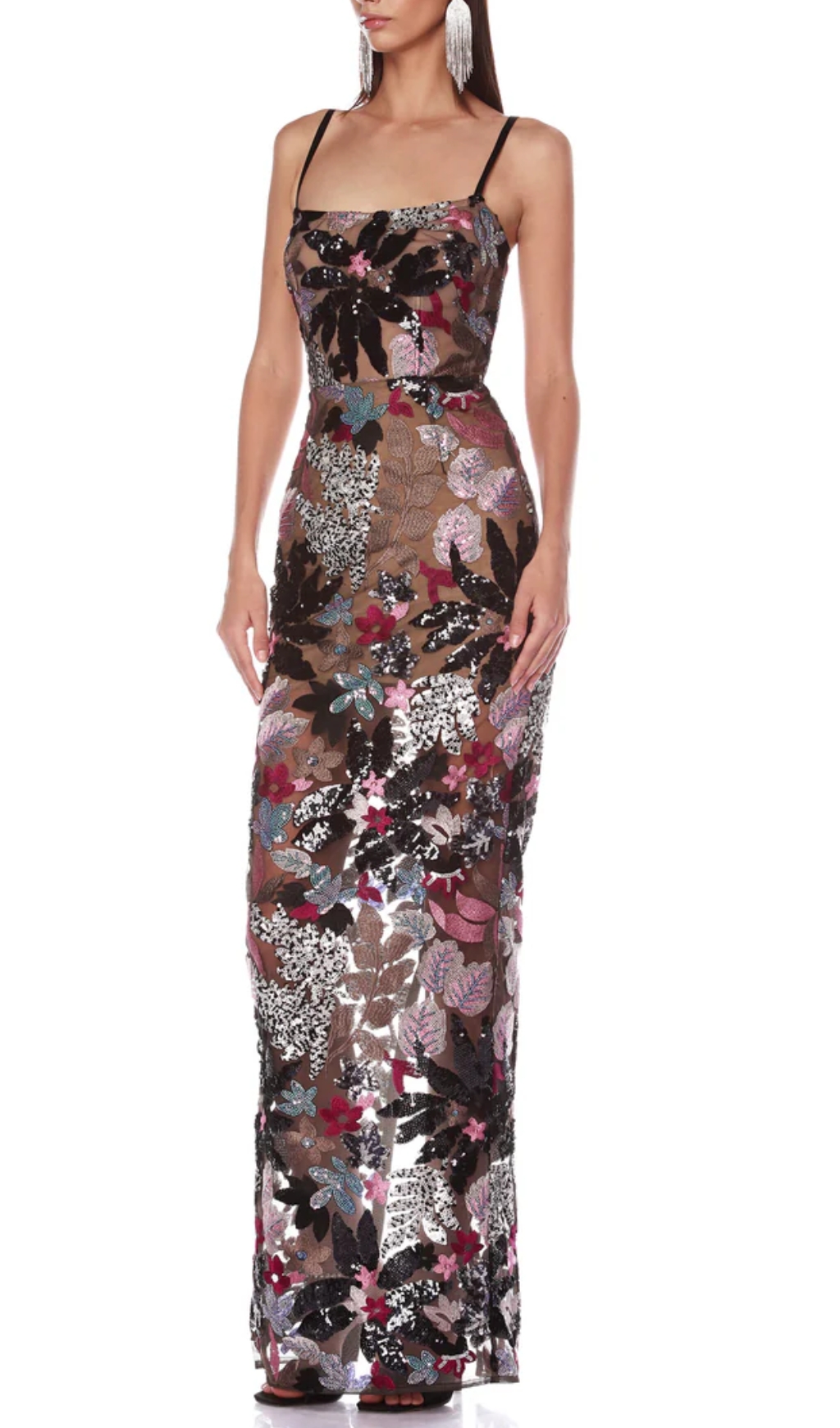 Fashionslee Women Bryson Floral Sequin Embroidery Maxi Dress
