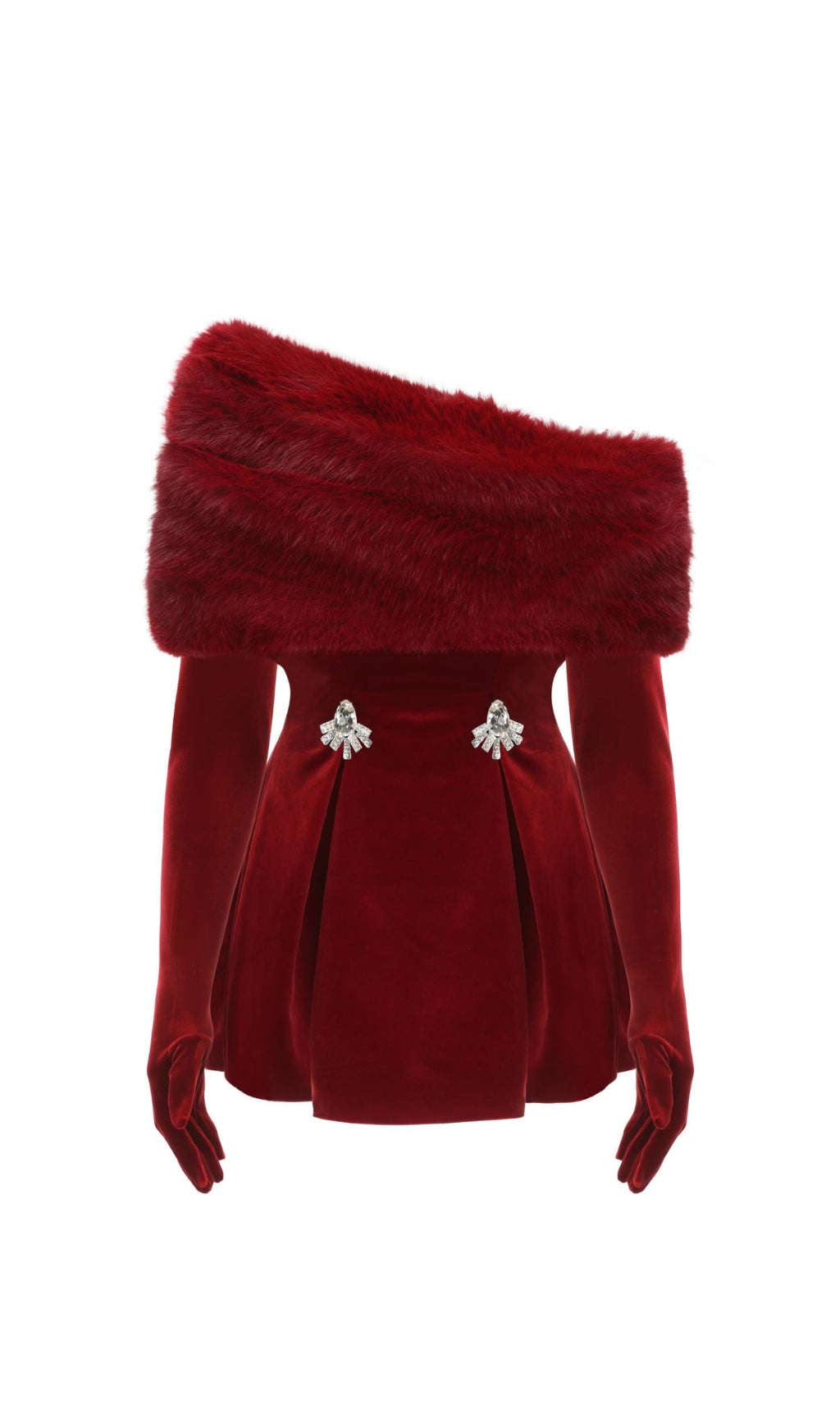 ee4f0051170c8b8300a63d26b9368046.jpeg Fashionslee Women Ainhoa Red Velvet Mini Dress