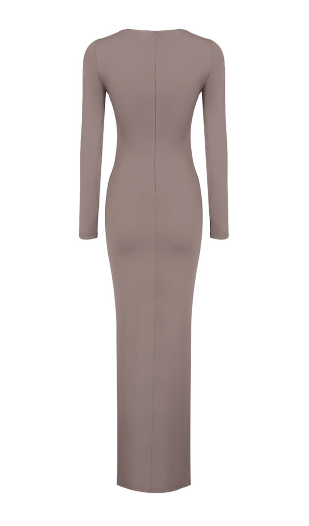 eebb9b988eb71fe265c5346c695d3794.jpg Fashionslee Women Ciara Coffee Long Sleeve Draped Maxi Dress