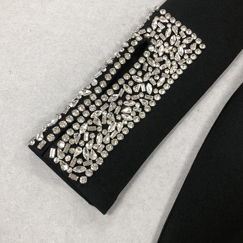 eec8df301502bcf2692e629c865bb493.jpg Fashionslee Women Bridie Black Long Sleeve Crystal Midi Dress
