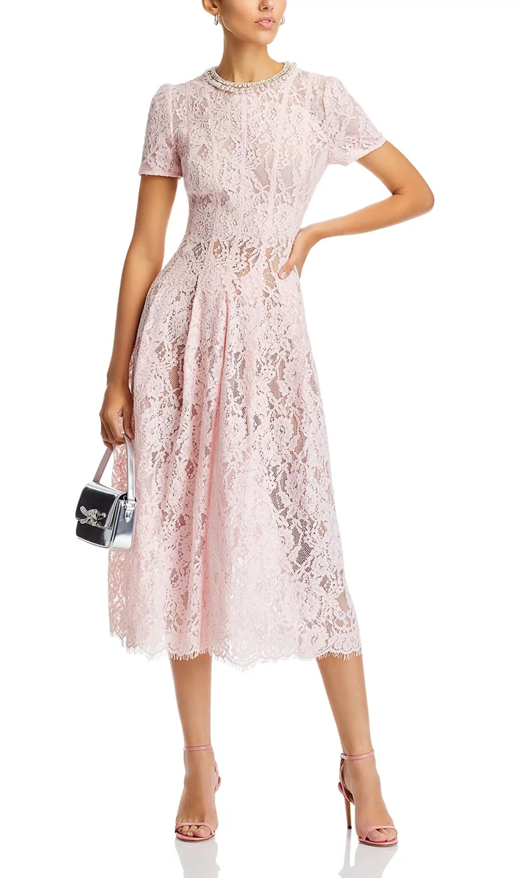 eefa340bc20b629a14f0ffb185742cea.jpg Fashionslee Women Pink Lace Embellished Midi Dress