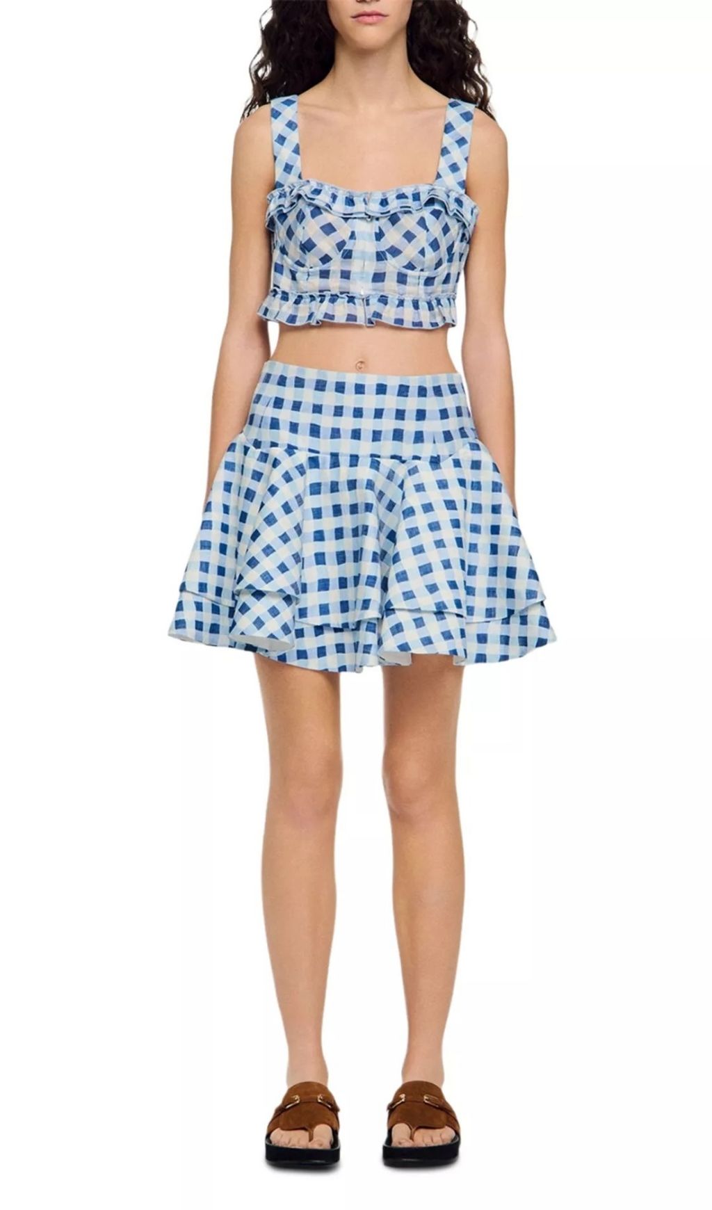 Fashionslee Women Rosie Gingham Mini Skater Skirt