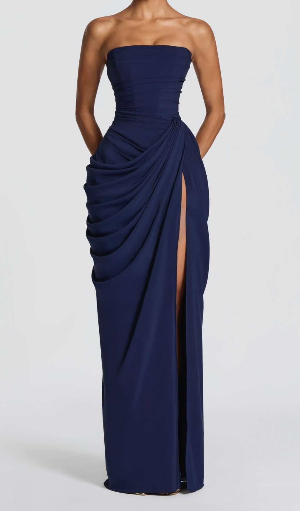ef2e961ee9f8bd1ae10a3199d2922e80.jpg Fashionslee Women Kellyn Navy Strapless Corset Maxi Dress