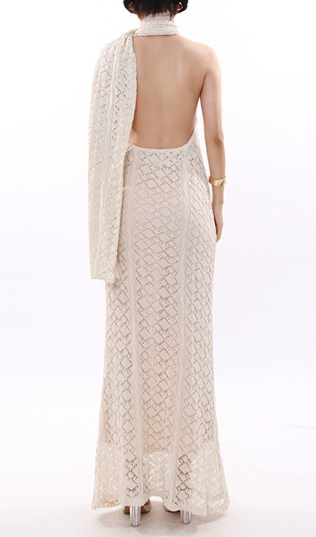 Fashionslee Women Justo Backless Knit Maxi Dress