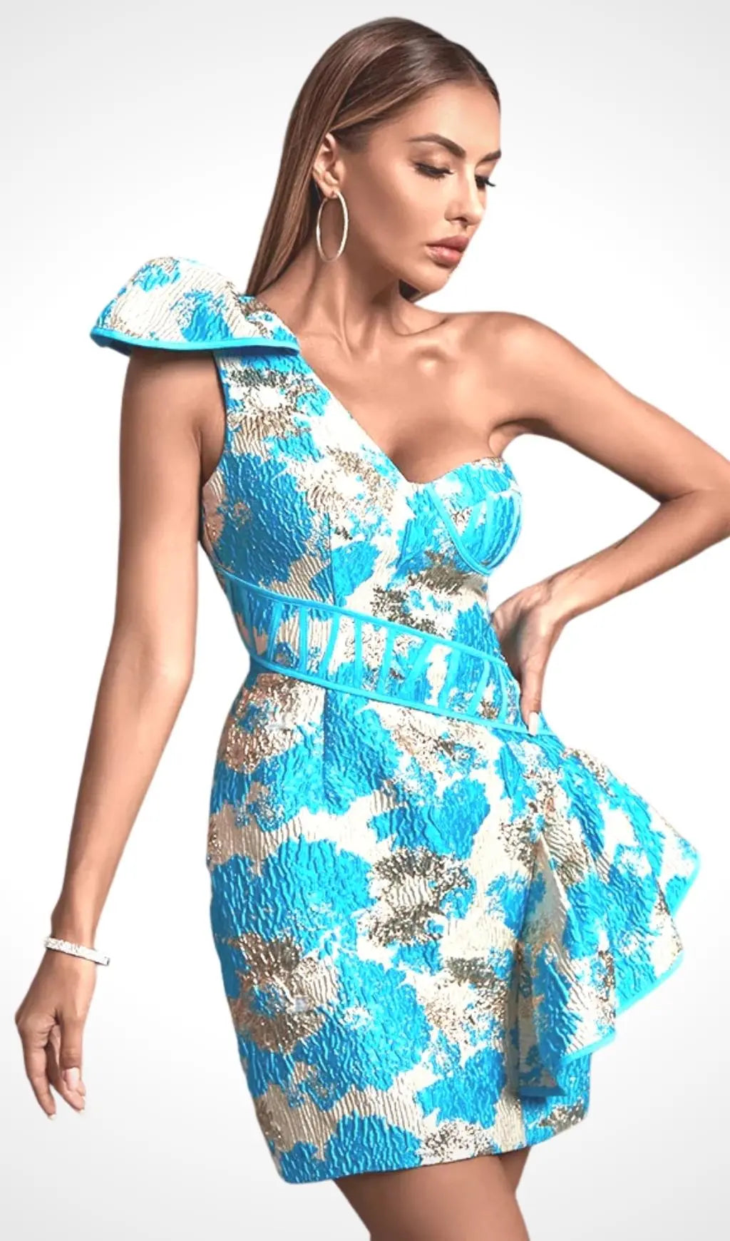 ef6774c7a1e6ffd4ad3d761f5a34e693.jpeg Fashionslee Women Jacquard One Shoulder Mini Dress In Yellow