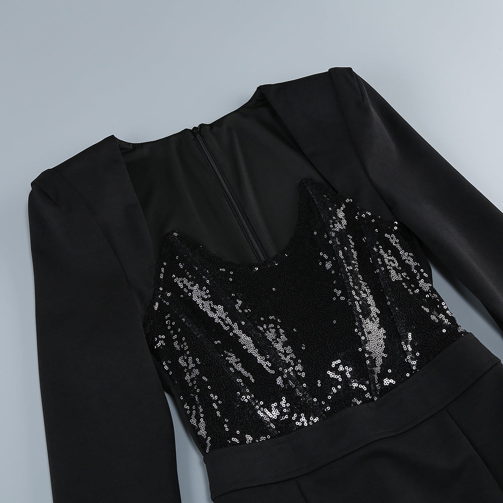ef87c53b249e3c2948e20b769dfbba47.jpeg Fashionslee Women Britta Black Long Sleeve Sequin Midi Dress